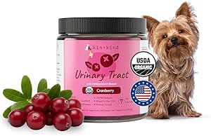 kin+kind Dog Supplement Powder - Συμπλήρωμα για σκύλους & γάτες για υγιή ανοσία - Υποστήριξη της ουροδόχου κύστης - Φυσική Φόρμουλα με βιολογικό βατόμουρο, βατόμουρο και καρύδα - Made in USA - 8 oz (Large)