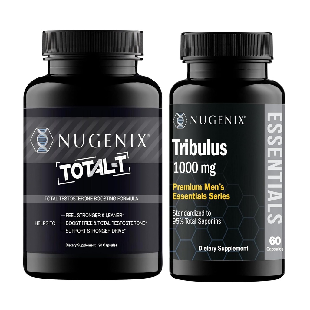 Nugenix Essentials Tribulus Terrestris Extract και Total-T Booster τεστοστερόνης για άνδρες