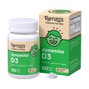 Βιταμίνη D3 Δυναμίτη του Renzo, Διαλύοντας τα παιδιά Βιταμίνη D3, 60 Sugar-Free Μελάτες, Πράσινο Μήλο Lil’ Green Γεύση