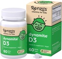 Renzo'nun Dynamite Vitamin D3, Çocuk Vitamin D3, 60 Sugar-Free Melty Tabs, Lil' Green Apple Flavored