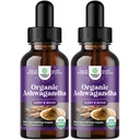 Natures Craft USDA Organic Ashwagandha Liquid Drops - Sıvı Ashwagandha Root Extract for Stress and Mood Support - Tasty Adaptogen Tincture Non GMO Vegan Gluten Alkol ve Şeker Ücretsiz (2 Paket)