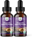 Natures Craft USDA Organic Ashwagandha Liquid Drops - Sıvı Ashwagandha Root Extract for Stress and Mood Support - Tasty Adaptogen Tincture Non GMO Vegan Gluten Alkol ve Şeker Ücretsiz (2 Paket)