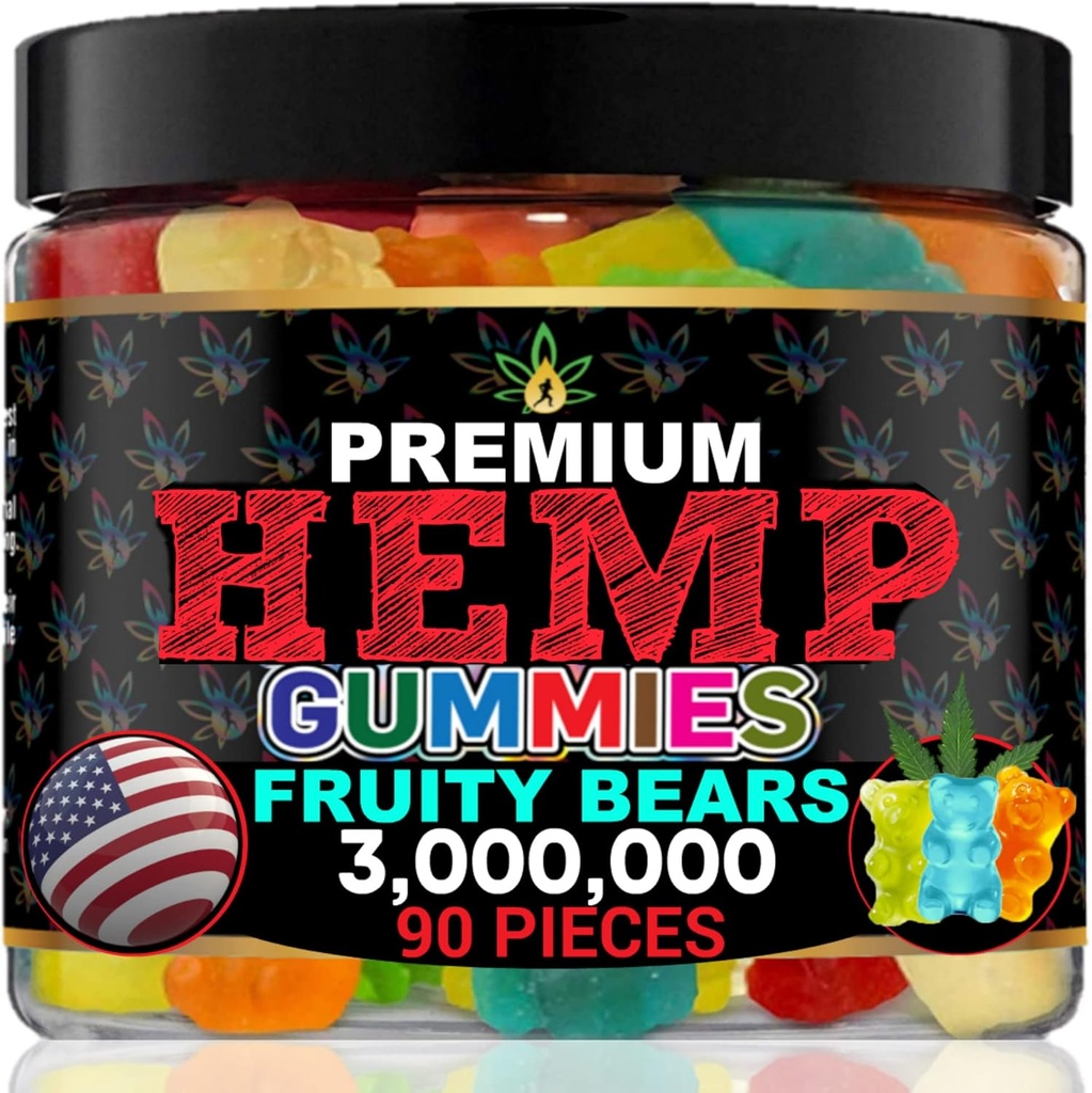 Uyku için Gummies – Infüzyon Bedtime Support, Relax, Calm, Discomfort-High Potency Hempoil Gummy Bears Peace and Relaxation-Fruity Flavors- Natural Omega Hemp Edibles- Made in USA-90 Bears