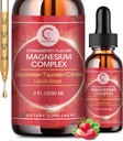 Triple Complex Liquid Drops - Magnezyum Glycinate Liquid Drops, Taurate & Citrate with L-theanine, Vitamin B6 for Sleep, Muscle, Immune Health, Vegan, Non-GMO, Strawberry Flavor, 2 Fl OZ