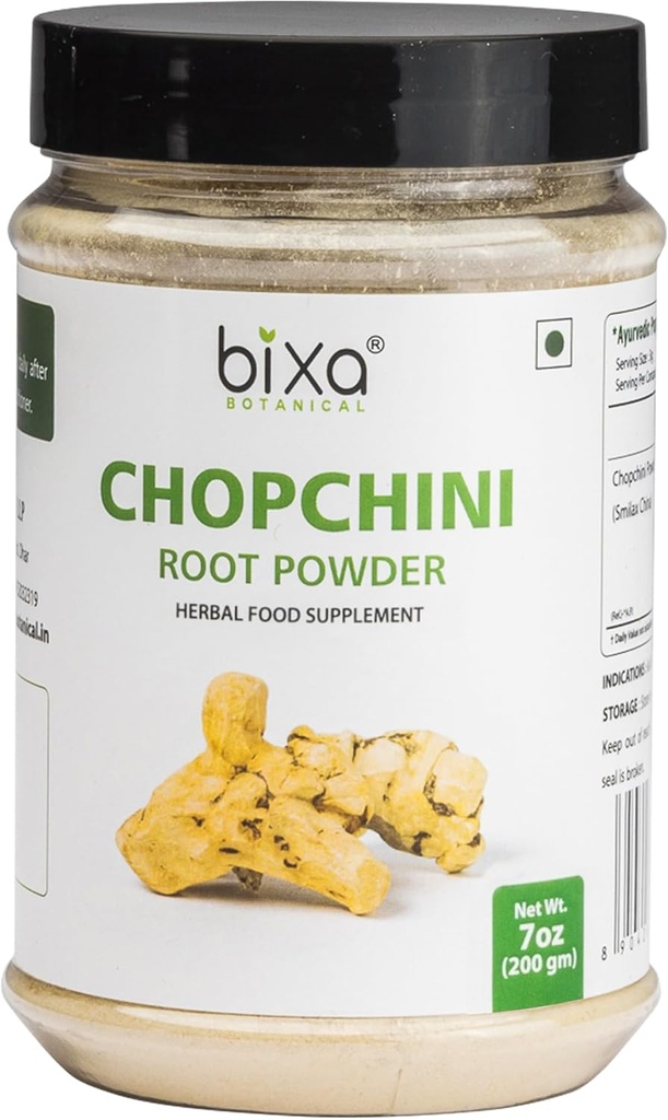 Bixa BOTANICAL Chopchini Root Toz | Smilax China . 200 Grams / 7 OZ | Ayurvedic Herbal Supplement | Gluten Free, Non-GMO, Steam Tedavi Edildi, Vegan, 100% Pure.