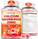 Magnezyum Gummies with Vitamin D3 K2 & B Complex for Women Men 1000 mguba Citrate with Bone, Muscles & Immune Support, Sugar Free, Vegan
