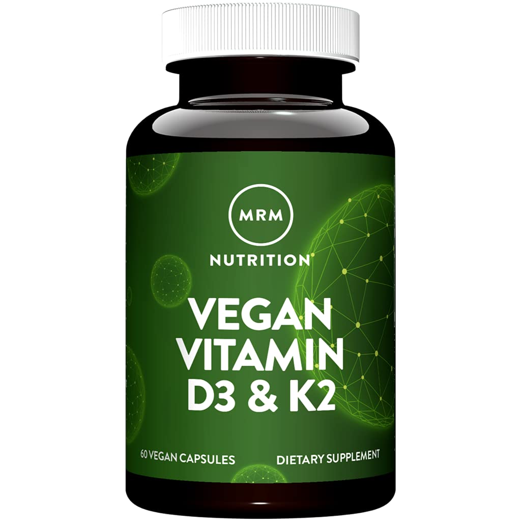 MRM Nuturition Vegan D3 & K2 | Bone + Immune Health | Made from lichens | Supportsuba Abxia | Vegan + Vegetarian Friendly | 60 Hizmetler