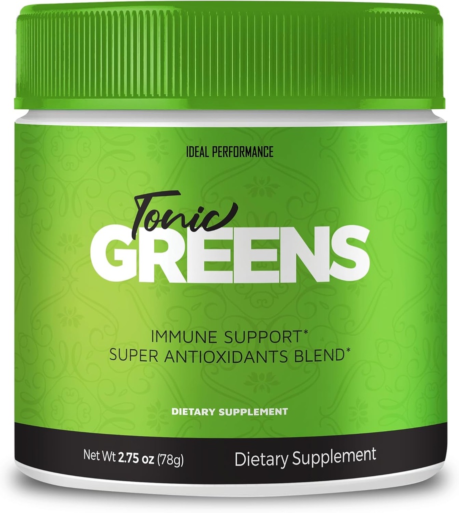 Tonic Greens Powder Vitamin Supplement Advanced Formula - Natural Green Blend Energy Supplement - Maximum Strength, Tonic Greens BCAA, Tonic Greens All Natural Formula Powder Support Reviews (1 Pack)