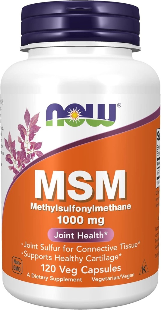 Şimdi Gıdalar Tamamlıyor, MSM (Methylsulfonylmethane) 1000 mg, Ortak Sağlık*, 120 Veg Capsules