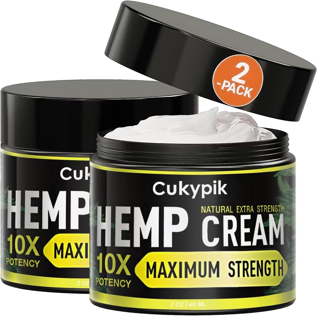2 Pack Hemp Krem maksimum Güçlü - Hemp Oil & Arnica Cream,All Natural Instant Menthol 2oz
