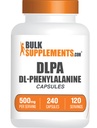BulkSupplements.com DL-Phenylalanine Capsules - DLPA Capsules, DL-Phenylalanine 500 mg - DLPA Supplements, Gluten Free - 2 Capsules in 1)