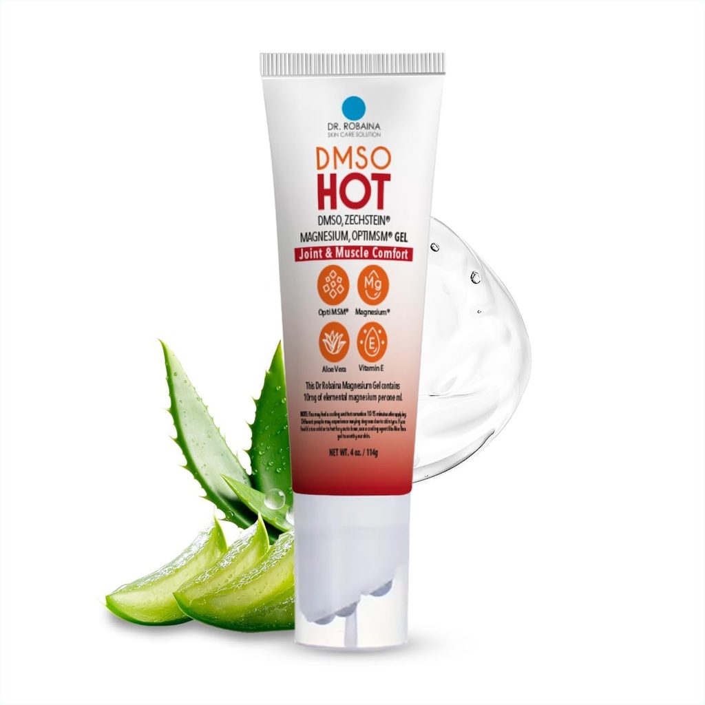 Dr. Robaina DMSO HOT Roll-On -% 99.9 Pure Pharmaceutical Grade | Multi-Ball Applicator for Targeted Heat | Zechstein, MSM, Arnica, Aloe Vera, E - 4 oz | ABD'de Yap