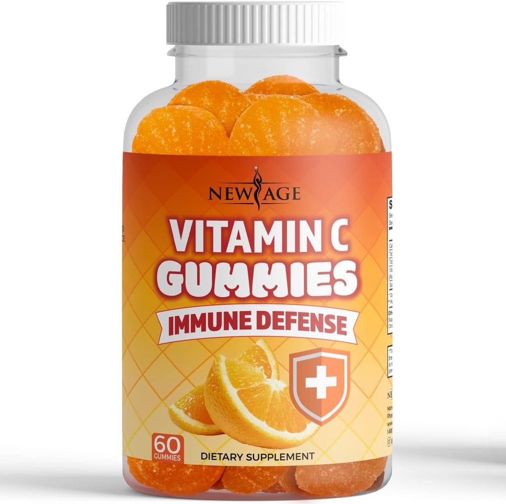 YENİ AGE Vitamin C Gummies Orange Vitamin C Gummy - Sağlıklı Immune System - Vejetaryen Without Gluten (60 Gummies)