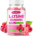 L-Lysine 1000 mg Gummies, Lysine Supplement for Yetişkinler & Kids, Essential replica Supplement for Lips & Oral Health, Boost Immune & Collagen & Food, Sugar-Free, Raspberry Flavor, 60 Count