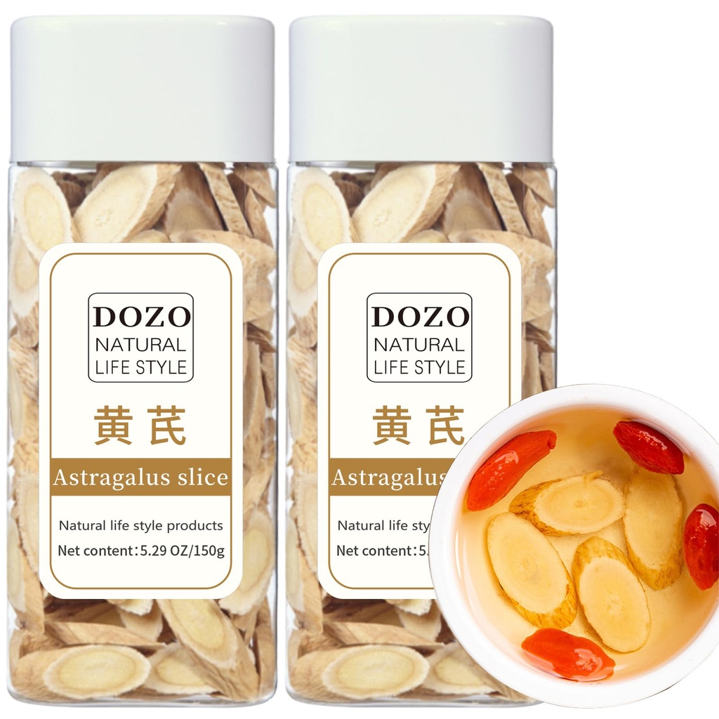 DOZO Astragalus Slice Radix Astragalus Root Huang qi Tea 黄芪 qi 300g/10.5oz Premium Astragalus Root Tea Slices 黃芪 qi