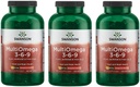 Swanson MultiOmega 3-6-9 - Non-GMO Flax Oil, Borage Oil, '&' Fish Oil Capsules - Essential Fatty Acids Supporting Cardiovascular Health '&' Brain Health - (220 Softgels, 2400 mg Service) 3 Şişeler