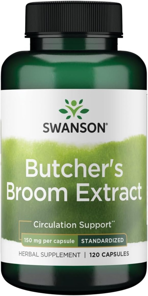 Swanson Butcher's Broom (Standardized) 150 Milligrams 120 Capsules