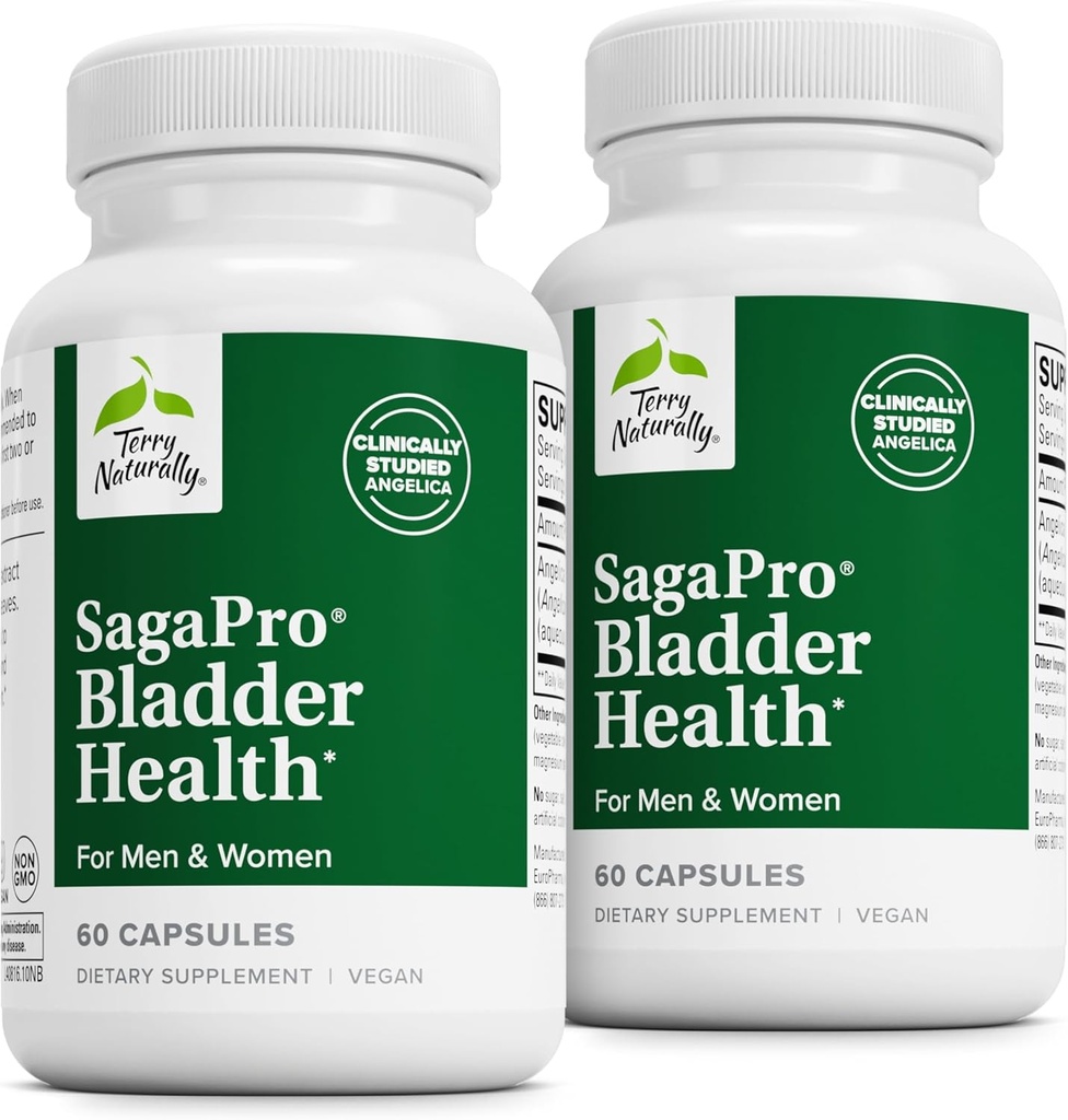 Terry Natural SagePro Bladder - Bladder Support Supplement - Diyetary Supplement with Angelica Leaf Extract - Vegan Capsules to Aid Urinary Tract Function & Health - 60 Capsules (Pack of 2)