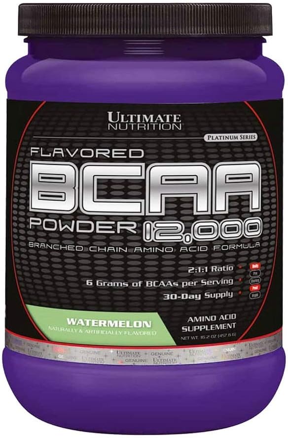 Ultimate Nutrition Flavored BCAA Toz - Caffeine Free with 3g Leucine 1.5g Valine 1.5g Isoleucine - Post Workout replica Supplement, Grape, 30 Hizmetler