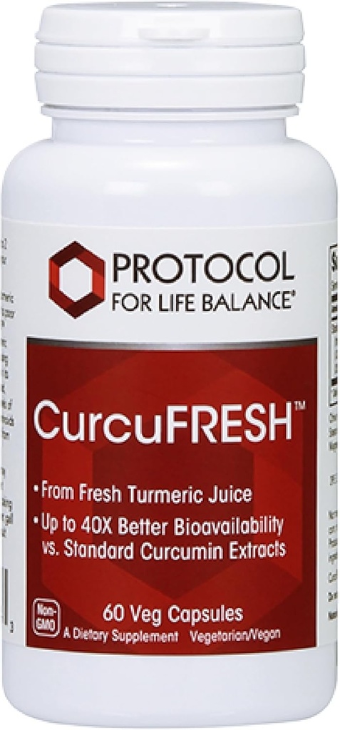 ΠΡΩΤΟΚΟΛΛΟ ΓΙΑ ΖΩΙΚΟ ΥΠΟΛΟΓΙΣΜΟ CurcuFresh - 40x Απορρόφηση - Turmeric Juice Powder - με Κουρκουμινοειδή - από Curcuma Longa - Vegan & Non-GMO - 60 Veg Κάψουλες