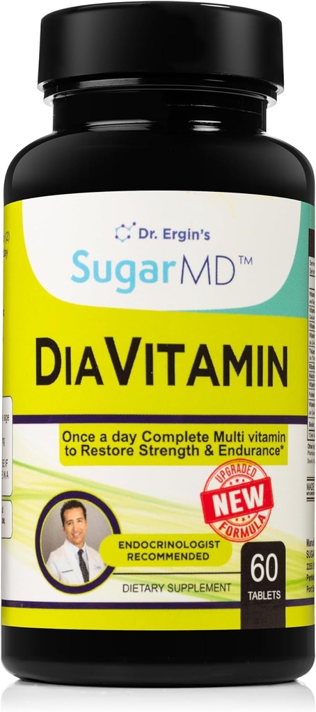 SugarMD Diavitamin Tamam Formula – Erkekler ve Kadınlar için Çokvitamin – Multivitaminler ve Mineraller – 60 Çok Vitamin Tabletleri – Güçlü ve Endurance – Non-GMO – Gluten-Freevitamin