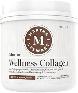Martha Stewart Collagen Peptides Toz - Kadınlar için Multi Collagen | Cilt, Saç, Nails ve Bone Strength | 15g Protein | Kahve | 25 Hizmet