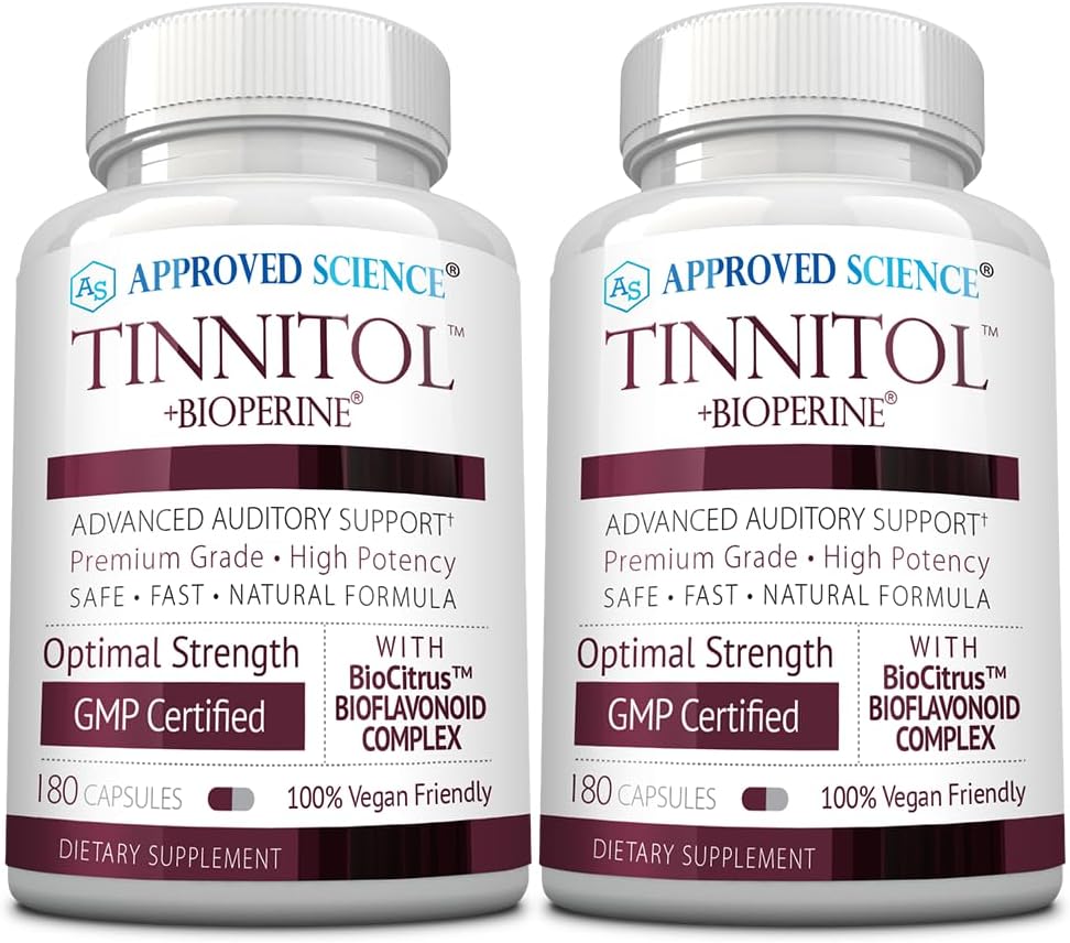 Onaylanmış Bilim Tinnitol - Tinnitus Destek Supplement - Kulaklarda Ease Ringing - İç Kulak Sağlığı - 2 Şişe - 6 Ay Supply - ABD'de Yapılan