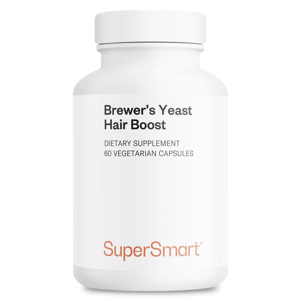 SuperSmart - Brewer's Yeast Hair Boost (Advanced Formula) - Saccharomyces Cerevisiae, çinko, Biotin - Hair Supplement | Non-GMO - 60 Vegetarian Capsules