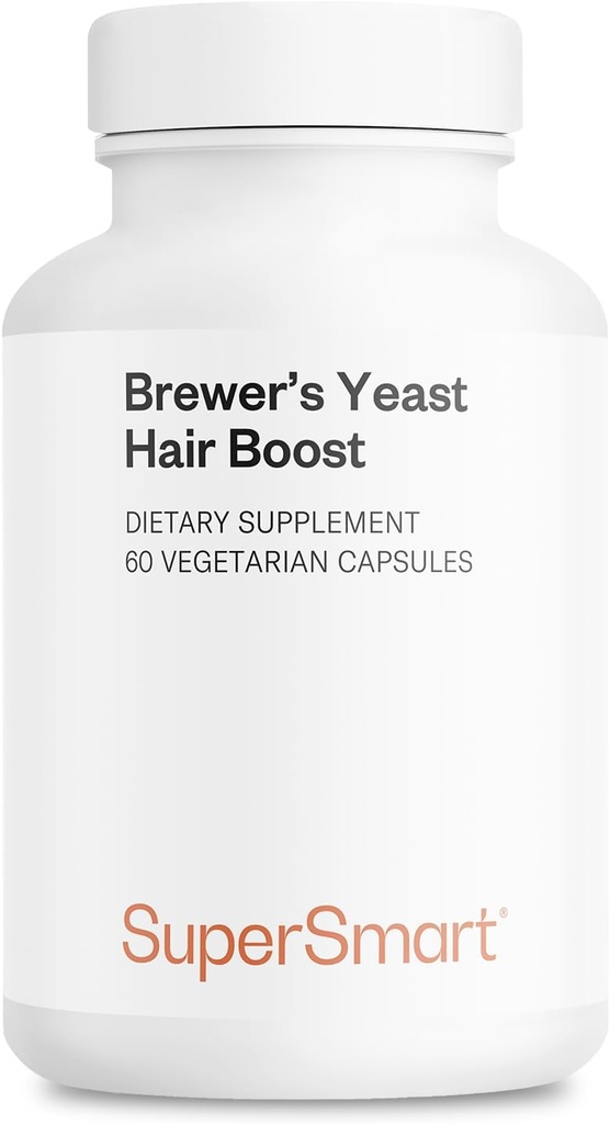 SuperSmart - Brewer's Yeast Hair Boost (Advanced Formula) - Saccharomyces Cerevisiae, çinko, Biotin - Hair Supplement | Non-GMO - 60 Vegetarian Capsules
