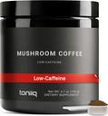 Toniiq Καφές με χαμηλή καφεΐνη - Ultra High Potency 10:1 Συμπυκνωμένο εκχύλισμα - Κολομβιανής προέλευσης φασόλια με 10 Mushroom Blend, Mane Lion & Cordyceps - Λειτουργική εναλλακτική καφέ