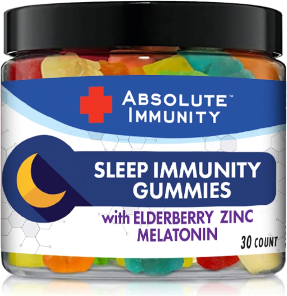 Απόλυτη ανοσία - Ψευδάργυρος και Elderberry Gummies ύπνου με μελατονίνη, 100% δωρεάν φάρμακα, υποστήριξη ανοσοποιητικού συστήματος, ενήλικες και παιδιά 30ct