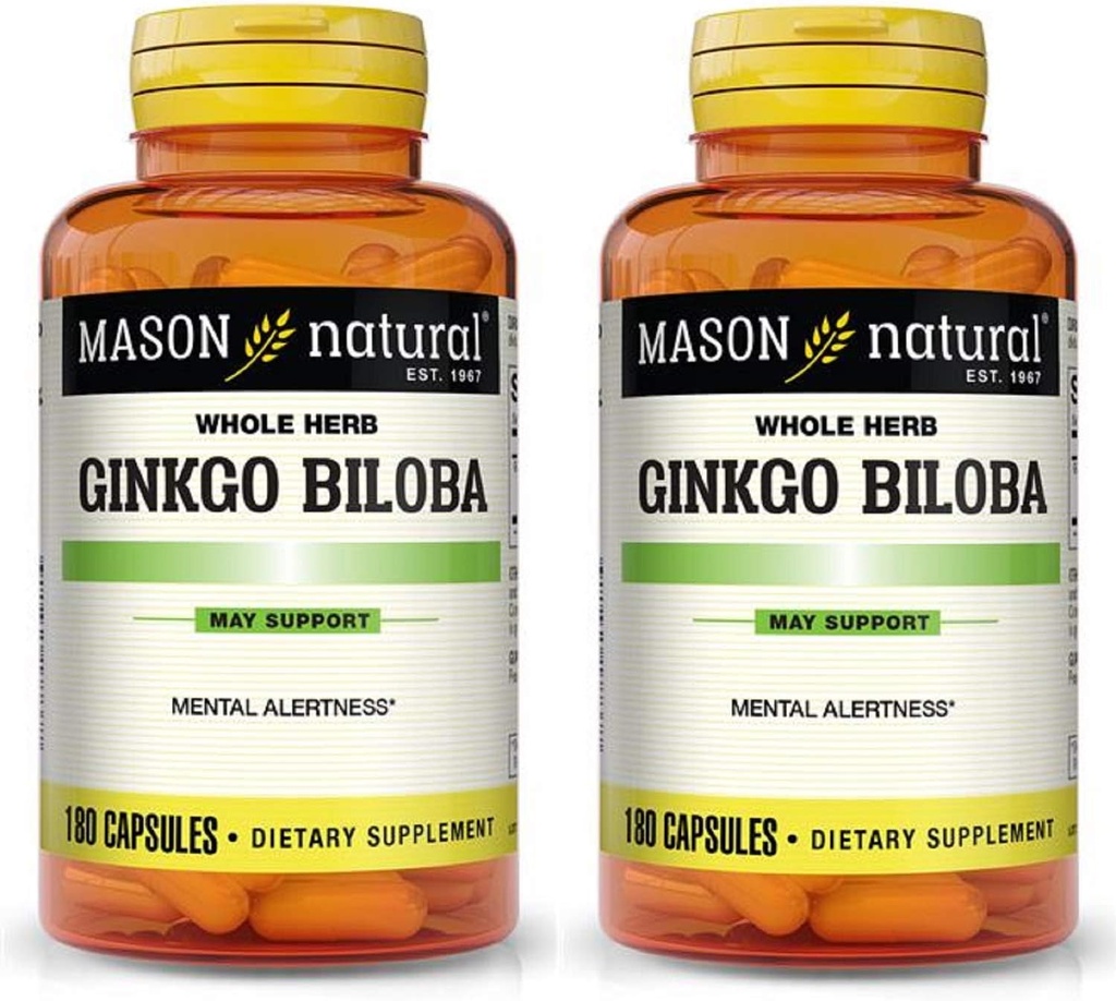 Masonlar Ginkgo Biloba 500 mg 180 Nitein Capsules per Şişe, 2 Şişenin Paketi Total 360 Capsules