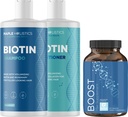 Biotin Shampoo and Conditioner and Hair Supplement - Biotin for Hair Growth Supplement Plus Rosemary and Volumating Spuer Set - Rosemary Biotin ve Collagen Saç Saçma Ürünleri