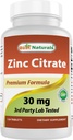 En İyi Doğallar Çinko 30 mg Supplements (as çinko Citrate) - Yetişkinler Immune Desteği için çinko Vitaminleri - 120 Tablet (120 Kont (kahkaha Sayısı 1))