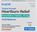 MAJOR Original Strength Heartburn Relief - Δισκία Φαμοτιδίνης, 10 mg - Οξύ Μειωτήρα - 30 Δισκία (1- Πακέτο)