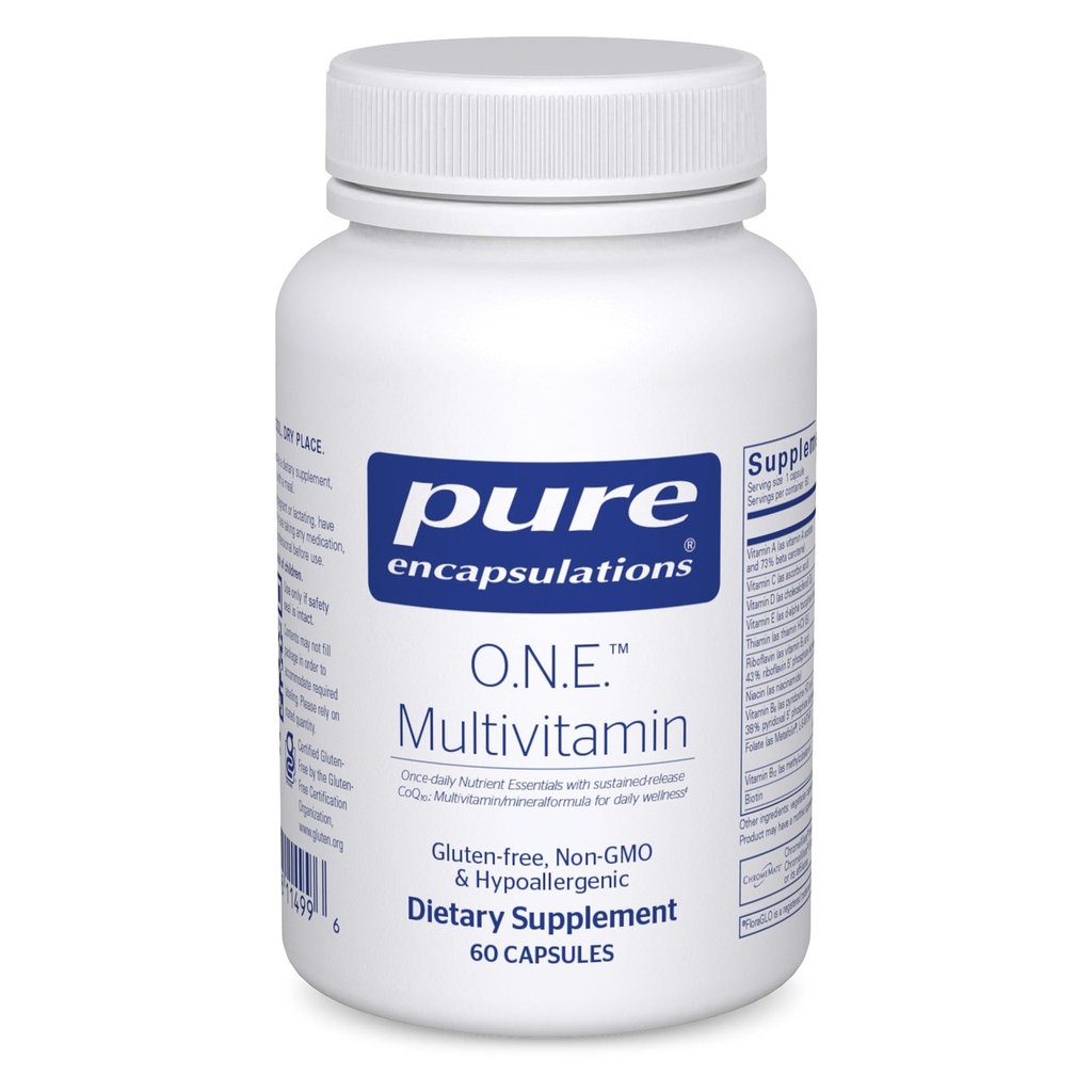 Pure Encapsulations O.N.E. Multivitamin - Once Daily Multivitamin with Antioksik Metafolin, CoQ10, and Lutein to Support Vision, Cognitive Function, and Cellular Health * - 60 Capsules