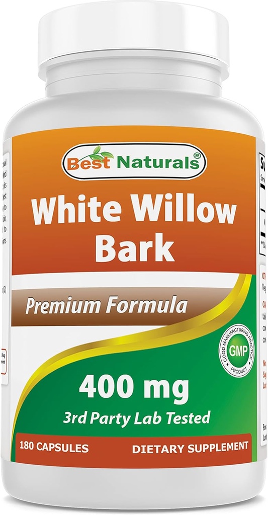 En İyi Doğal Beyaz Willow Bark 400 mg 180 Capsules