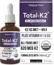 Toplam K2® | MK7 & MK4 | Plus K1 & Vitamin D3 Cofak - hizmet başına 620 mcg K2 - MenaQ7® - Full-Spectrum Vitamin K - Vegan, Organik sertifikalı (Liquid 1 oz)