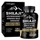 Shilajit Capsules - 20,000mg Pure Himalayan Organic Shilajit for Men & Women with Ashwagandha, Supports Vitality and Wellness, Premium Shilajit Pure Himalayan Supplement, 120 Capsules