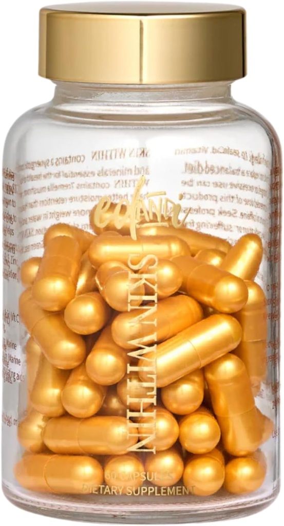 Saç Skin & Nails Collagen Natural Diyetary Supplement with Vitamin C and Marine Collagen, 30 Day Supply, 60 Capsules