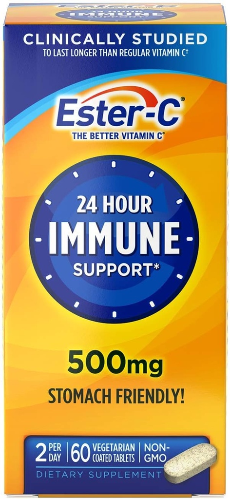 Ester-C Vitamin C, 500 mg Tabletler, 60-Kır Şişeler (Pack of 2)