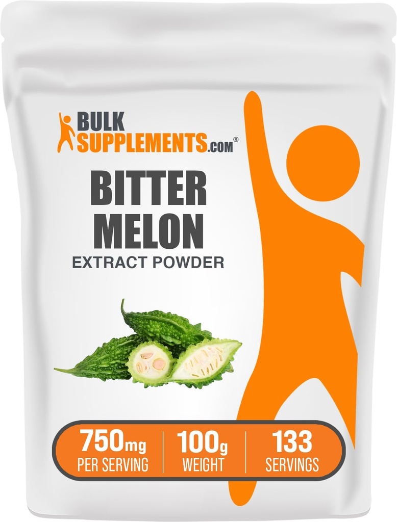 BulkSupplements.com Bitter Melon Extract Powder - Bitter Melon Supplement, Bitter Gourd Extract - Herbal Supplement, Gluten Free, 750mg per Serving, 100g (3.5 oz) (Pack of 1)
