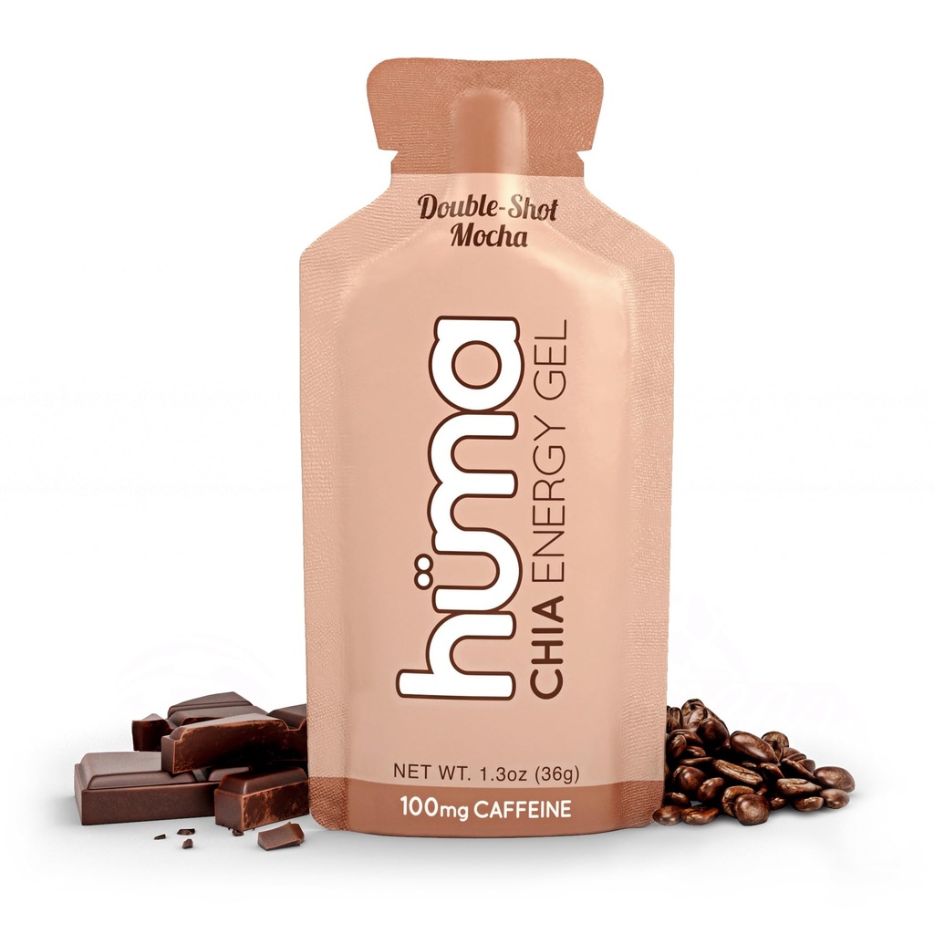 Huma Chia Energy Gel, Doubleshot Mocha, 12 Pack, 100mg καφεΐνη ανά πακέτο - Premier Sports Διατροφή για άσκηση αντοχής