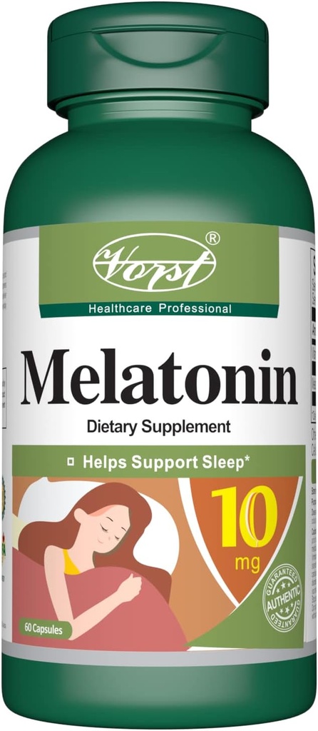 Melatonin 10 mg 60 Capsules, Sleep & Relaxation, Drug Free Quick Release Sleep Aid, Diyeter Supplement, Easy to take, maximum Strength...