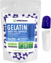 XPRS Nutra Boyutu 4 Boş Kapsüller - 100 Kont Küçük Boş Gelatin Capsules - Pills DIY Capsule - Sağlam Bovine Pill Gel Caps For Do-It- Yourself Supplements (Purple/White)