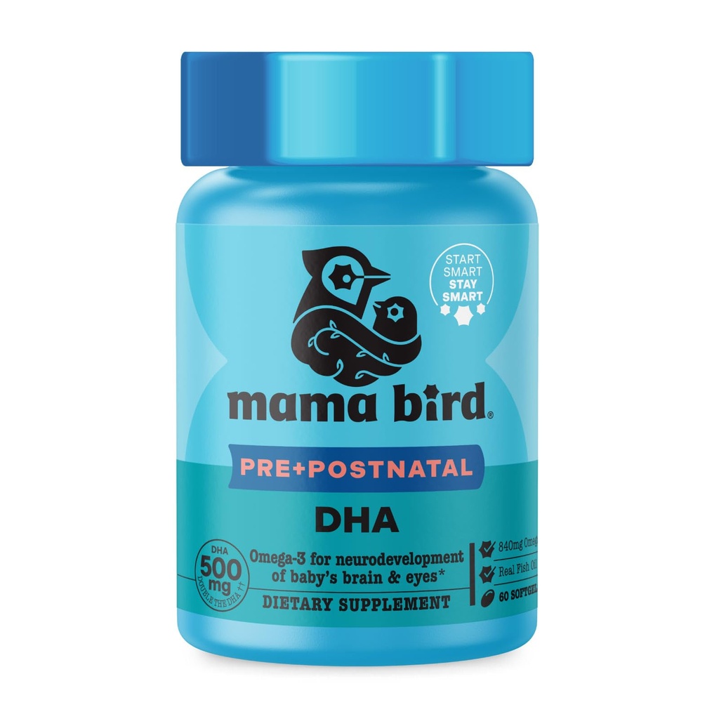 En İyi Nest Wellness Mama Bird Prenatal DHA - Omega-3 DHA & EPA ile Sağlık Supplement - Hamile Kadınlar için Balık Yağı Tamam - Destekler Fetal Beyin & Eye Development - 60 Softgels