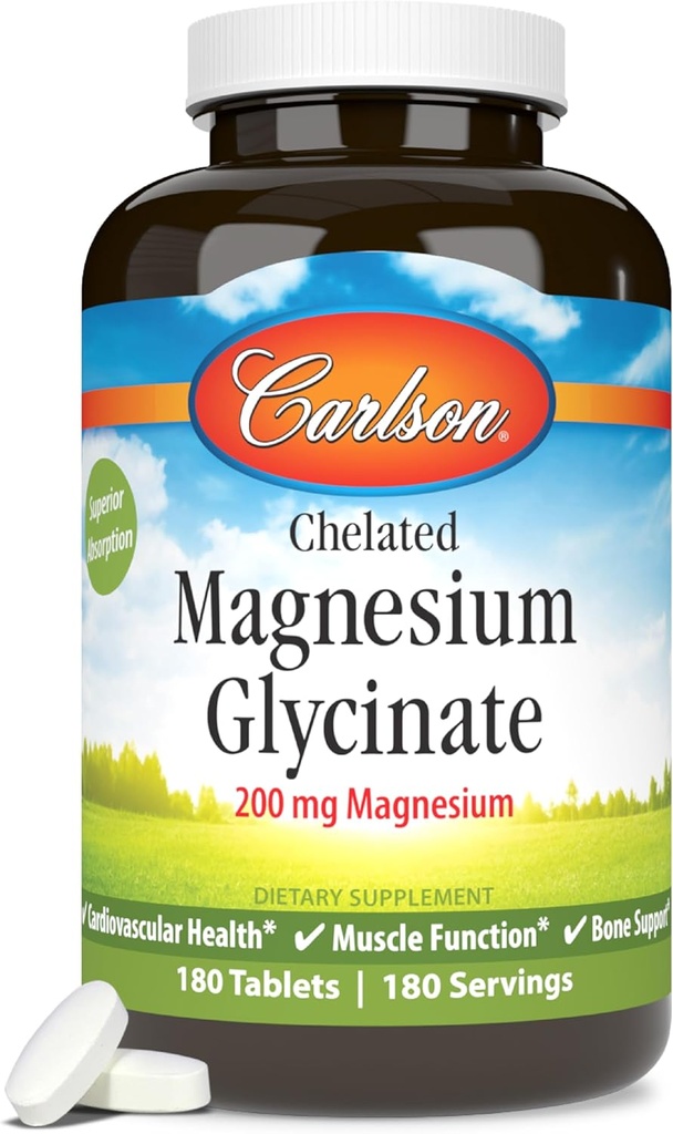 Carlson Chelated Magnezyum 200 mg, 180 Tablet