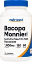 Nutricost Bacopa Monnieri 1,000mg, 120 Capsules (60 Servings) - Non-GMO, Gluten Free, and Vegetarian Friendly