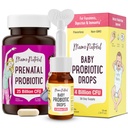 Mama Natural Prenatal Probiyotik & Baby Probiyotik Drops Sche – Gut, Vaginal & Immune Support for Mom + Digestive Comfort for Baby with Infant Probiyotiks – Sche & Save